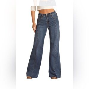 SOLD Rock & Roll Denim jeans with hems let out 27XL